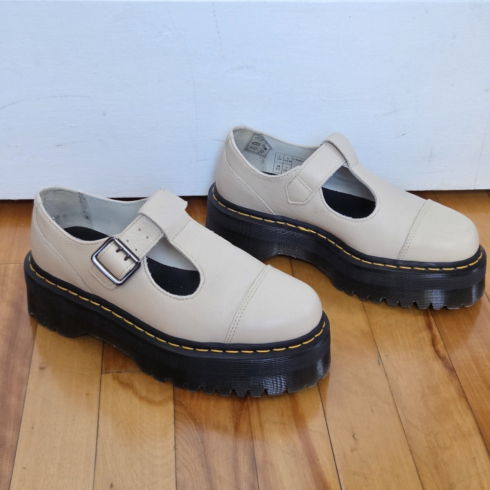 Dr. Martens Cream Platform Mary Jane Flats